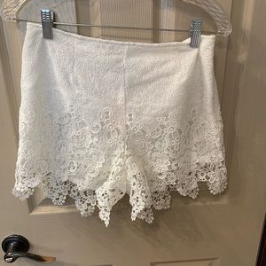 High waisted lace shorts.
